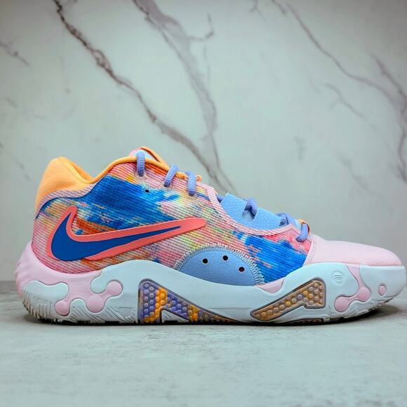 Nike PG 6 Painted Swoosh Mens Size 12 US Pink White Shoe Sneakers DO9824-100 - Picture 1 of 8